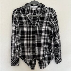 Calvin Klein Black and White Plaid Shirt